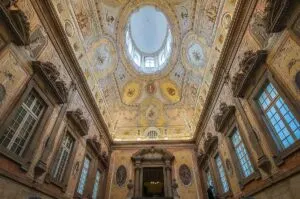 The ceiling above the monumental staircase of the Episcopal Palace - Porto, Portugal - rossiwrites.com