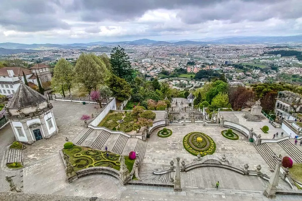 The view from the bell tower of the Sanctuary of Bom Jesus do Monte - Braga, Portugal - rossiwrites.com