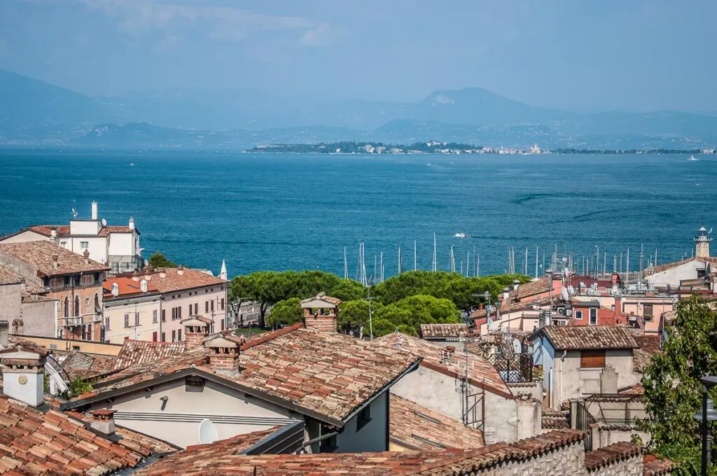 The historic centre and Lake Garda seen from the medieval castle - Desenzano del Garda, Italy - rossiwrites.com