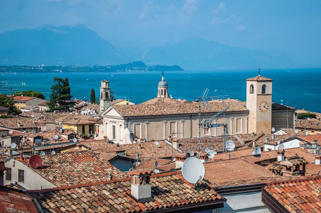 The view from the medieval castle with the Duomo and Lake Garda in the distance - Desenzano del Garda, Italy - rossiwrites.com