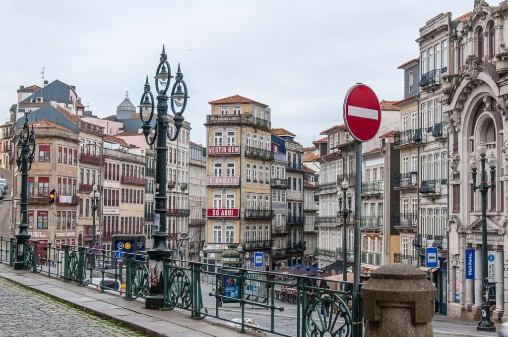The view in front of Sao Bento train station - Porto, Portugal - rossiwrites.com
