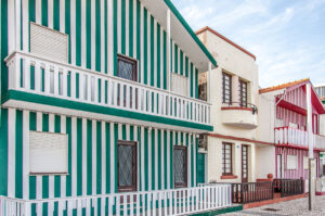 Typical striped houses - Costa Nova, Aveiro, Portugal - rossiwrites.com