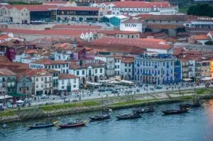 Vila Nova de Gaia seen across the River Douro from the top of Dom Luis I Bridge - Porto, Portugal - rossiwrites.com