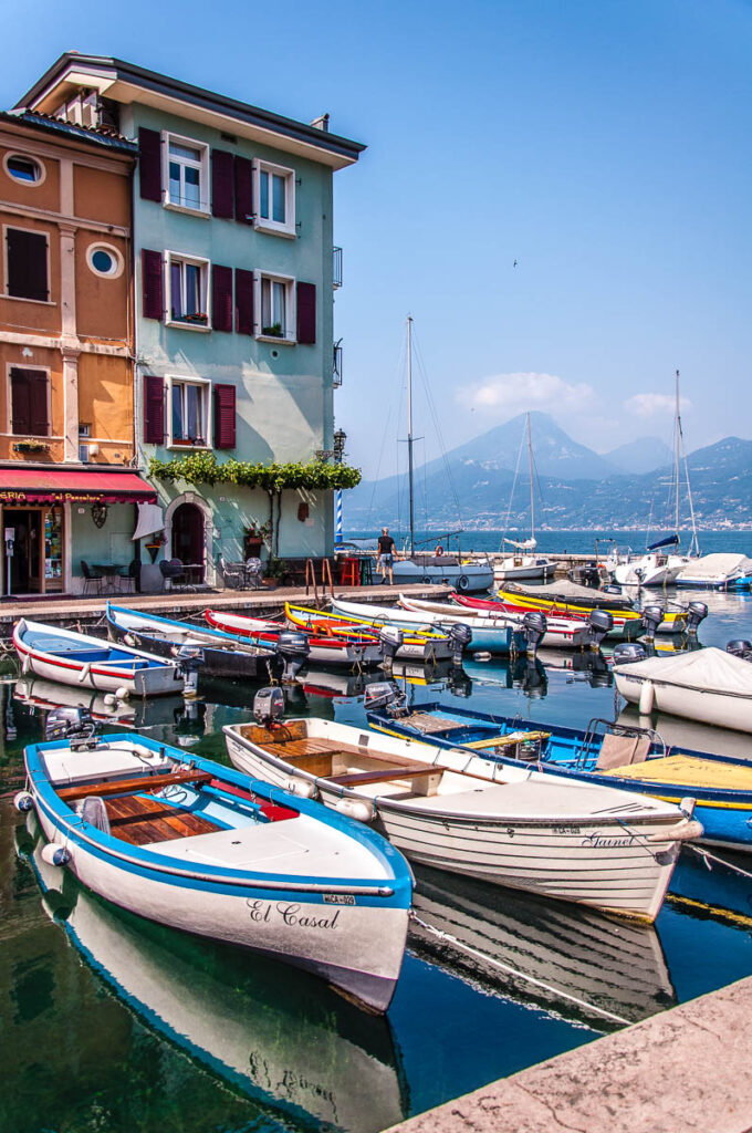 Boats in a small harbour in Castelleto sul Garda - Lake Garda, Italy - rossiwrites.com