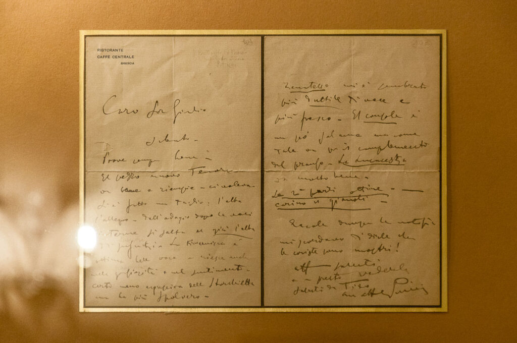 Handwritten letter by the famous Italian composer Giaccomo Puccini - Teatro Grande - Brescia, Italy - rossiwrites.com