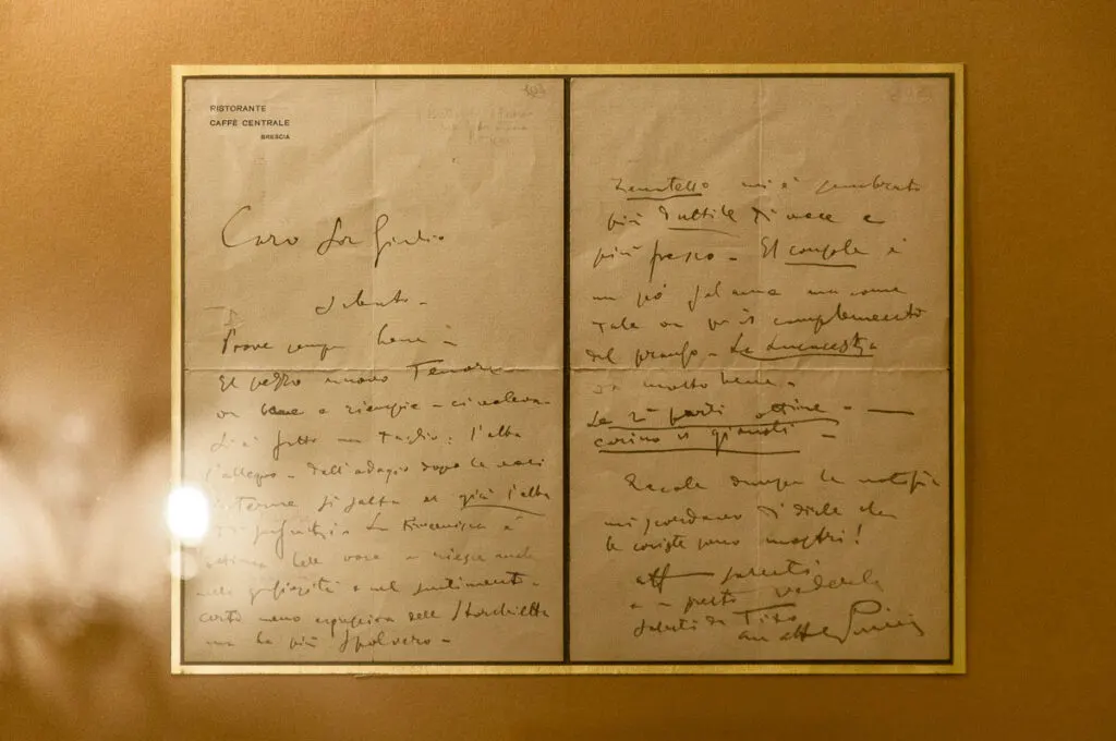 Handwritten letter by the famous Italian composer Giaccomo Puccini - Teatro Grande - Brescia, Italy - rossiwrites.com