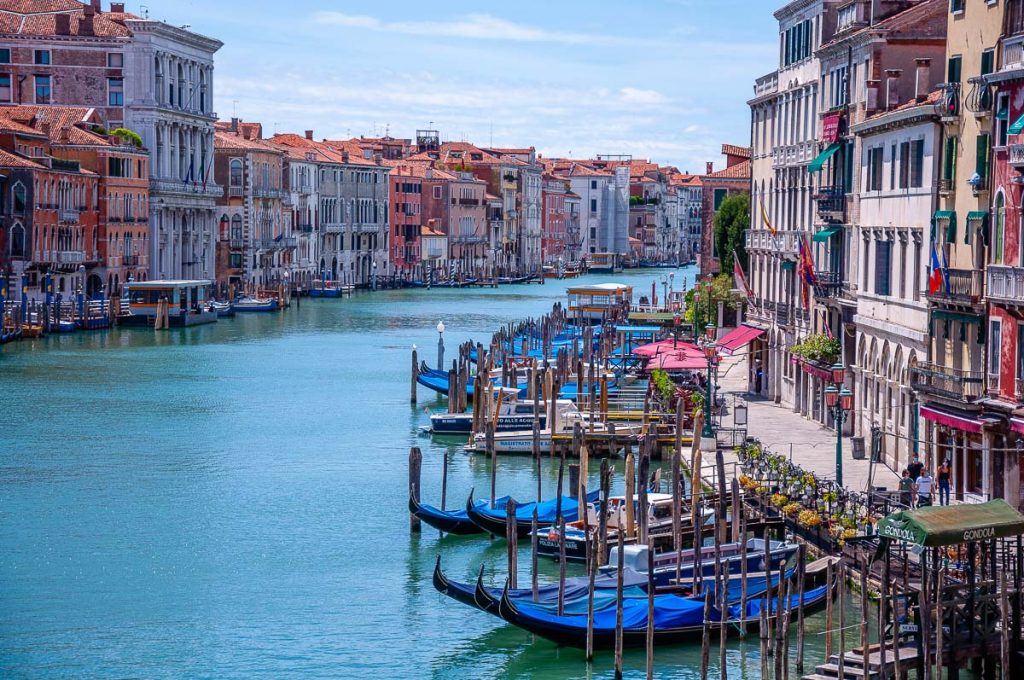 The most beautiful palaces facing the Grand Canal in Venice, italy