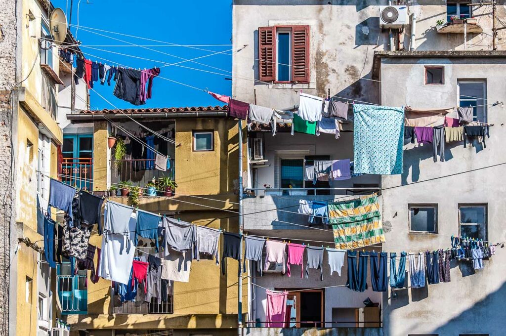 Clotheslines in Pula - Istria, Croatia - rossiwrites.com