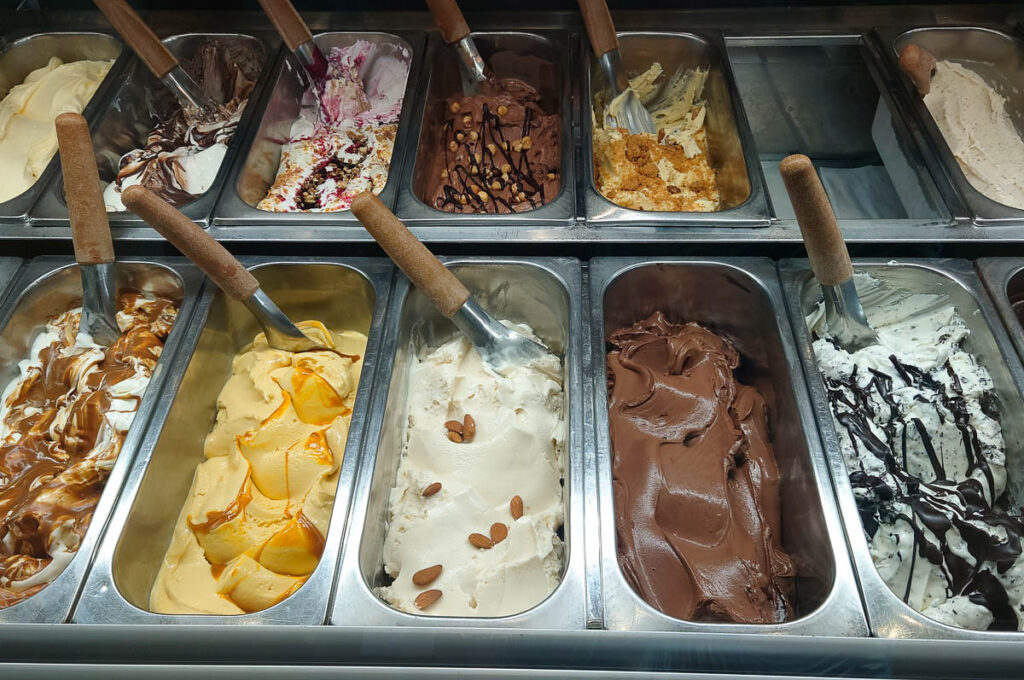 Gelatos sold in a local gelateria - Desenzano del Garda, Italy - rossiwrites.com