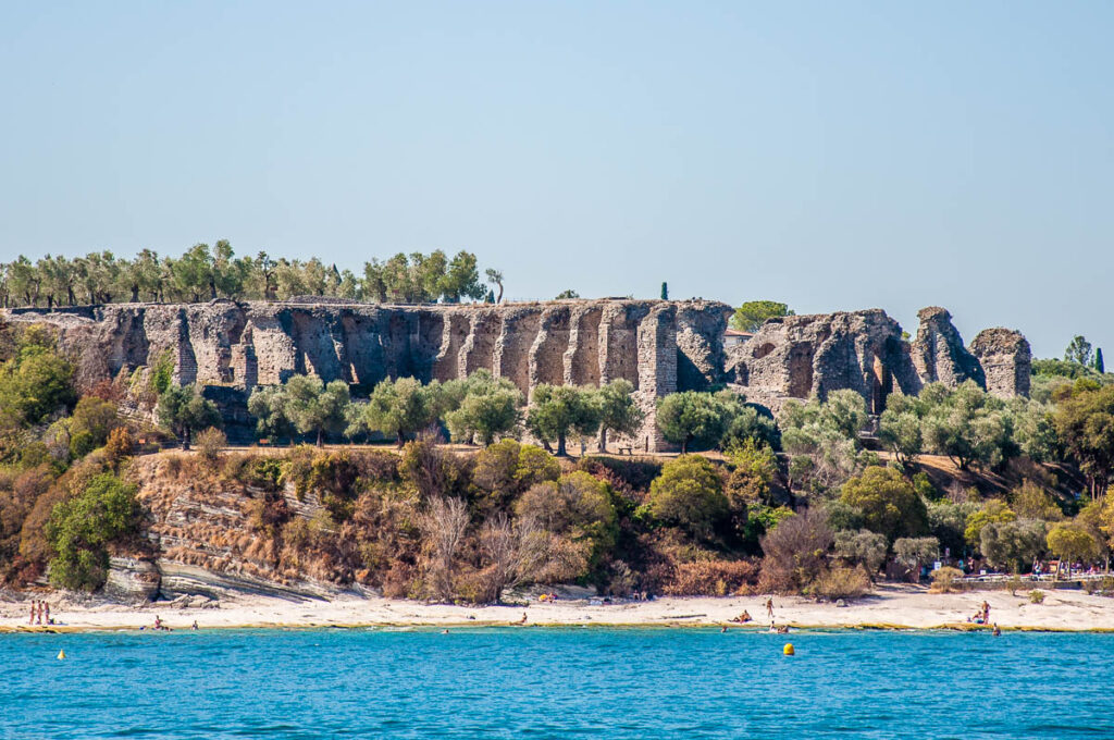 Jamaica Beach with Grotte di Catullo - Sirmione, Lake Garda, Italy - rossiwrites.com