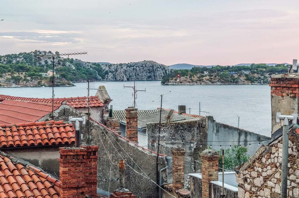 St. Anthony's Channel seen from the rooftop terrace of a house in Sibenik - Dalmatia, Croatia - rossiwrites.com