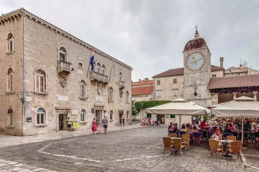 The City Hall with the Clock Tower on John Paul II Square - Trogir, Croatia - rossiwrites.com