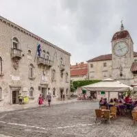 The City Hall with the Clock Tower on John Paul II Square - Trogir, Croatia - rossiwrites.com