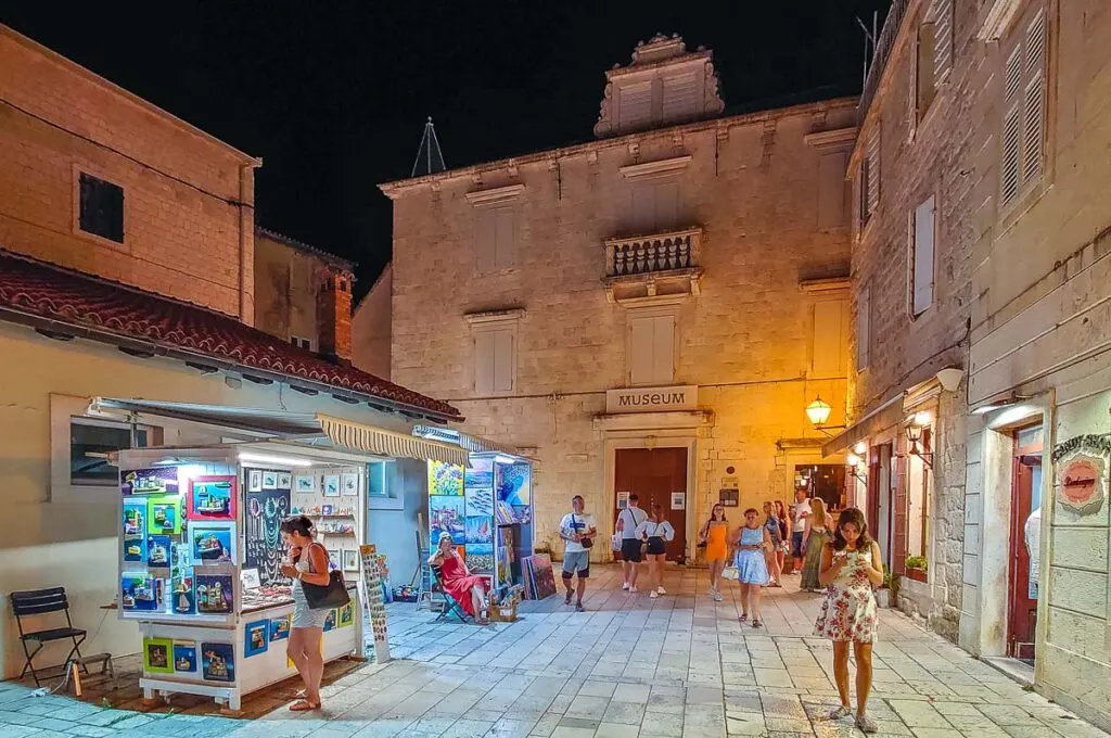 Trogir Town Museum at night - Trogir, Croatia - rossiwrites.com
