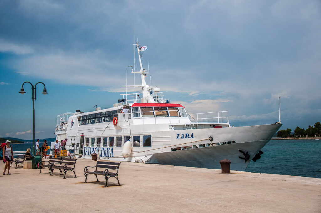 The Jadrolinija in the ferry port of the island of Zlarin in the Sibenik Archipelago - Dalmatia, Croatia - rossiwrites.com