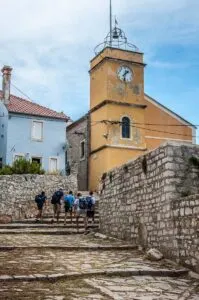 The bell tower on the island of Zlarin in the Sibenik Archipelago - Dalmatia, Croatia - rossiwrites.com