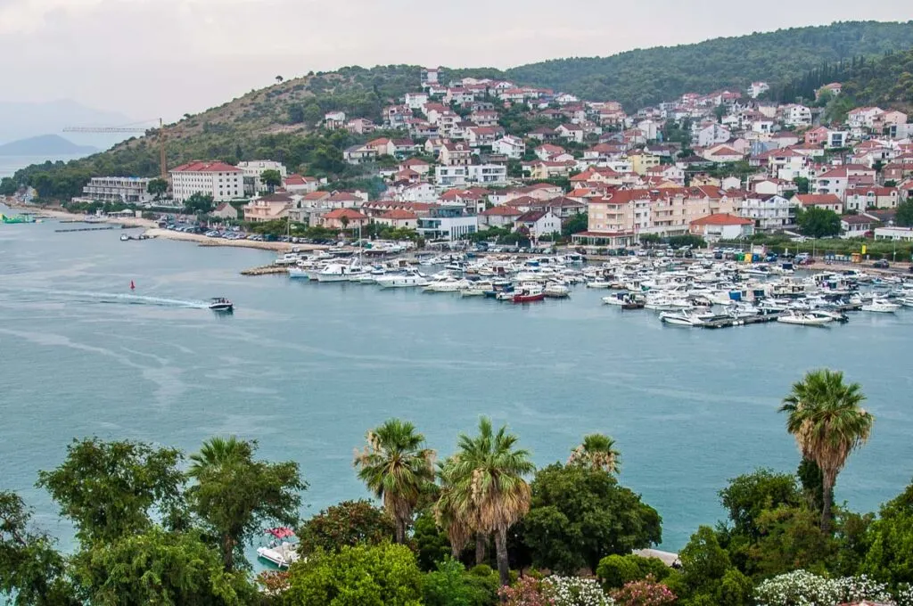 The island of Ciovo seen from the top level of the bell tower of the Cathedral of St. Lawrence - Trogir, Croatia - rossiwrites.com