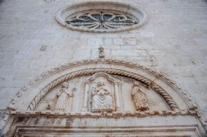 The tympanus and the rosette of the Church of the Monastery of St. Dominic - Trogir, Croatia - rossiwrites.com
