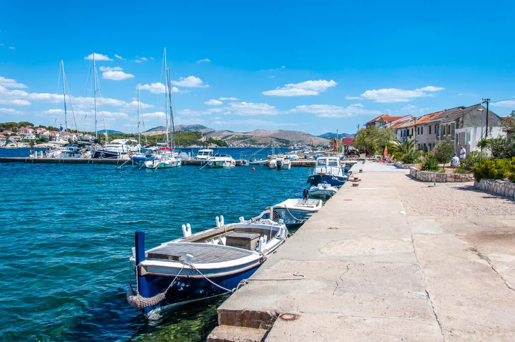 The promenade of the island of Krapanj in the Sibenik Archipelago - Dalmatia, Croatia - rossiwrites.com