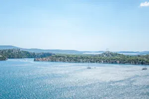View of the St. Anthony Channel with the islands of the Sibenik Archipelago - Dalmatia, Croatia - rossiwrites.com