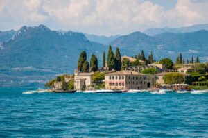 Waterside view of Punta di San Vigilio with the famous Locanda - Lake Garda, Italy - rossiwrites.com