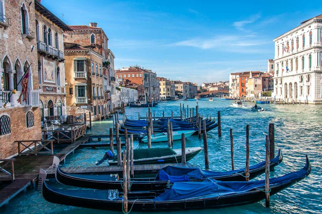 The Grand Canal with gondolas - Venice, Italy - rossiwrites.com