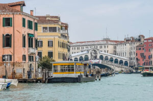 The Grand Canal with vaporetto stop San Silvestro in the sestiere of San Polo - Venice, Italy - rossiwrites.com