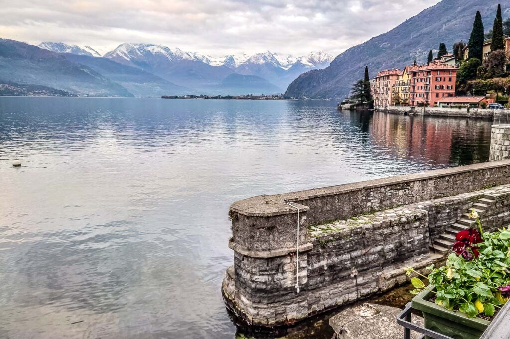 Panoramic View Of The Northern End Of The Lake With The Town Of Bellano