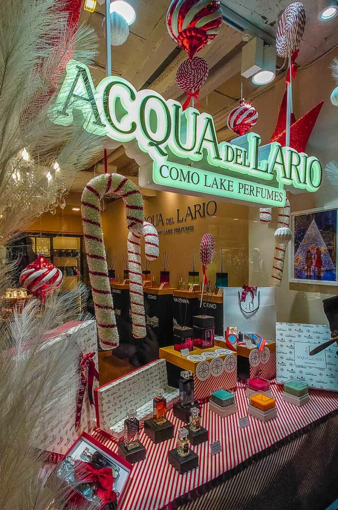 The shop of Acqua del Lario in the historic centre of the town of Como - Lake Como, Italy - rossiwrites.com