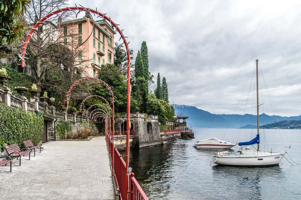 The waterfront promenade of the beautiful lakefront town of Varenna - Lake Como, Italy - rossiwrites.com