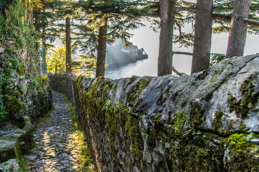 Centuries-old mulattiera - mule-track - in the village of Nesso - Lake Como, Italy - rossiwrites.com