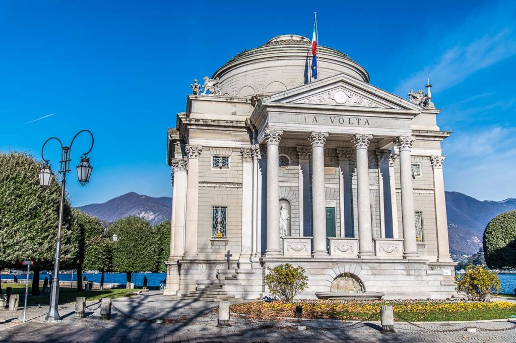 The Tempio Voltiano dedicated to Alessandro Volta in the town of Como - Lake Como, Italy - rossiwrites.com