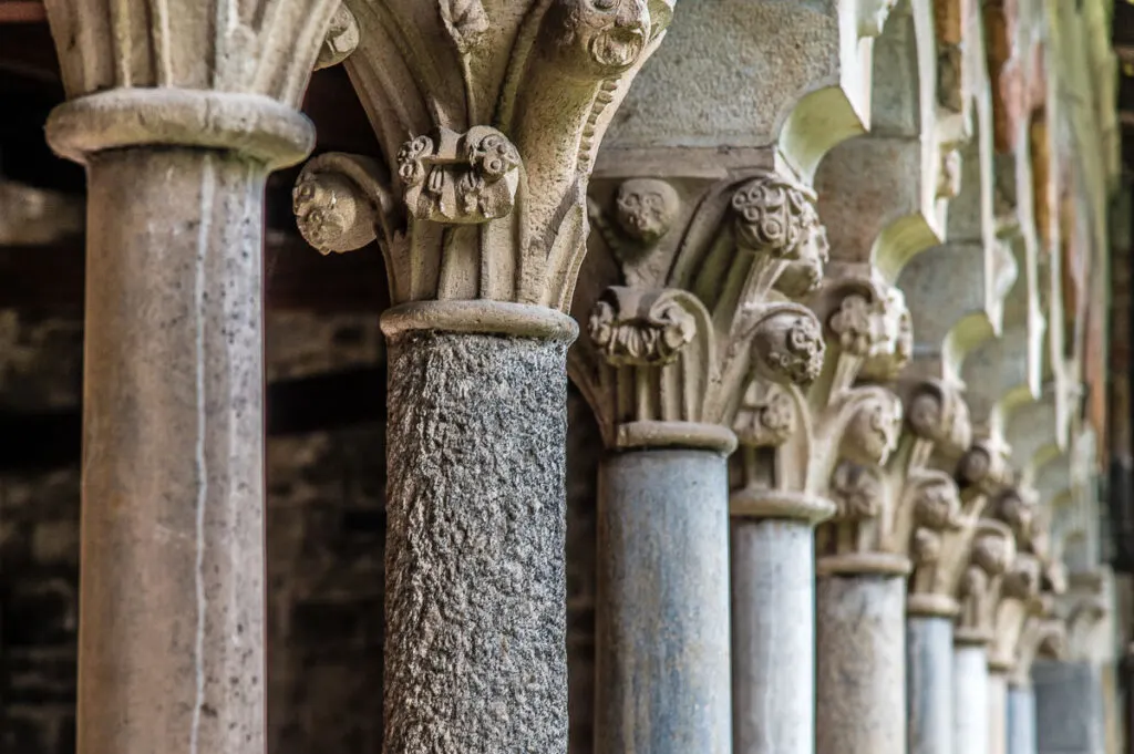 The cloister of the Abbey of St. Mary of Piona - Lake Como, Italy - rossiwrites.com