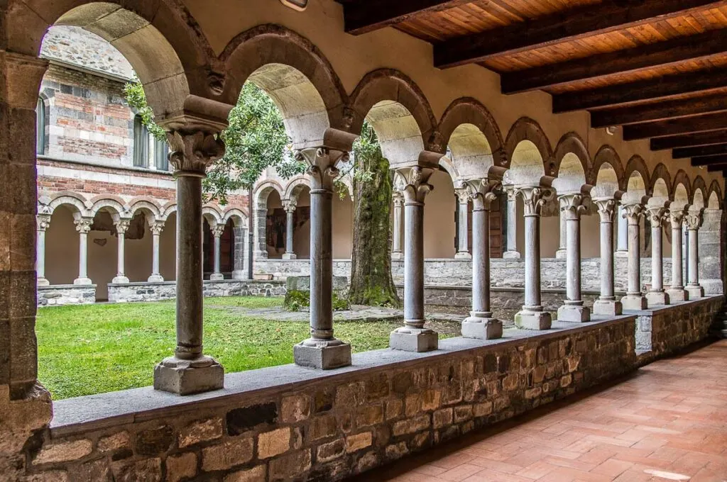 The cloister of the Cistersian Abbey of St. Mary of Piona - Lake Como, Italy - rossiwrites.com