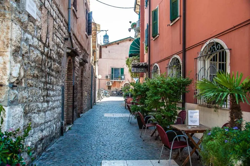 A side street in the historic centre of the town of Lazise - Lake Garda, Italy - rossiwrites.com