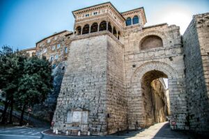 The Etruscan Arch with the ancient name of the city Perusia Augusta - Perugia, Italy - rossiwrites.com