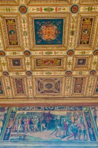 Painted ceiling in the National Gallery of Umbria - Perugia, Italy - rossiwrites.com