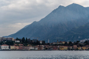 The harbour of Lecco with a view of the towns of Malgrate and Valmadrera - Lake Como, Italy - rossiwrites.com