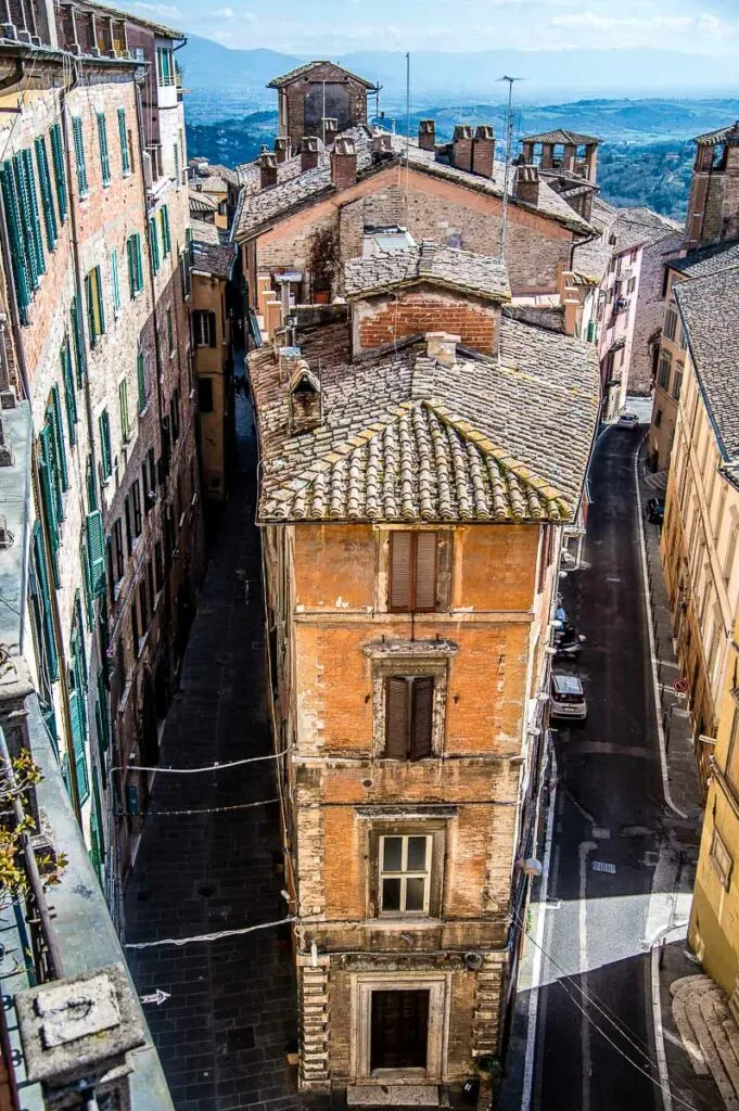 The view from the terrace of Palazzo Sorbello - Perugia, Italy - rossiwrites.com