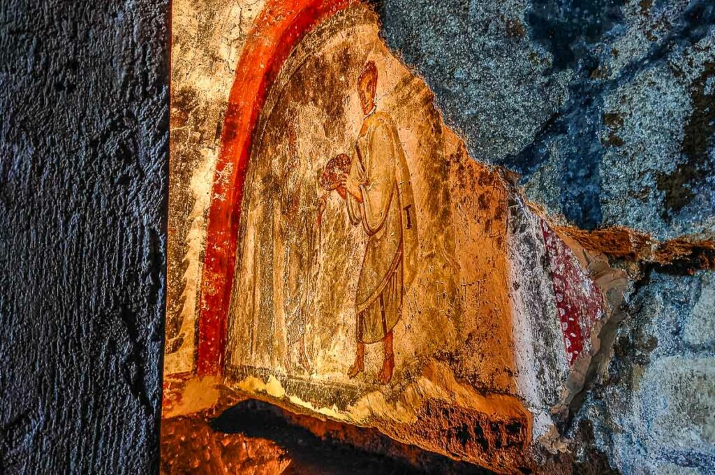 Early Christian frescoes - Catacombs of San Gennaro - Rione Sanita - Naples, Italy - rossiwrites.com