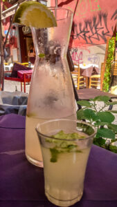 Freshly squeezed lemon juice served at Tandem - Naples, Italy - rossiwrites.com