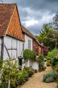 Half-timbered houses in the village of Shere - Surrey, England - rossiwrites.com