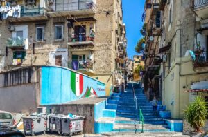 Staircase celebrating Naples' football club - Scenes of daily life - Rione Sanita - Naples, Italy - rossiwrites.com