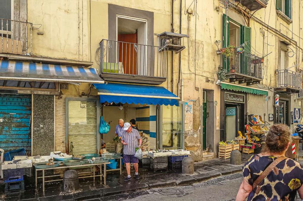 The Fishmonger - Scene of daily life in Rione Sanita - Naples, Italy - rossiwrites.com
