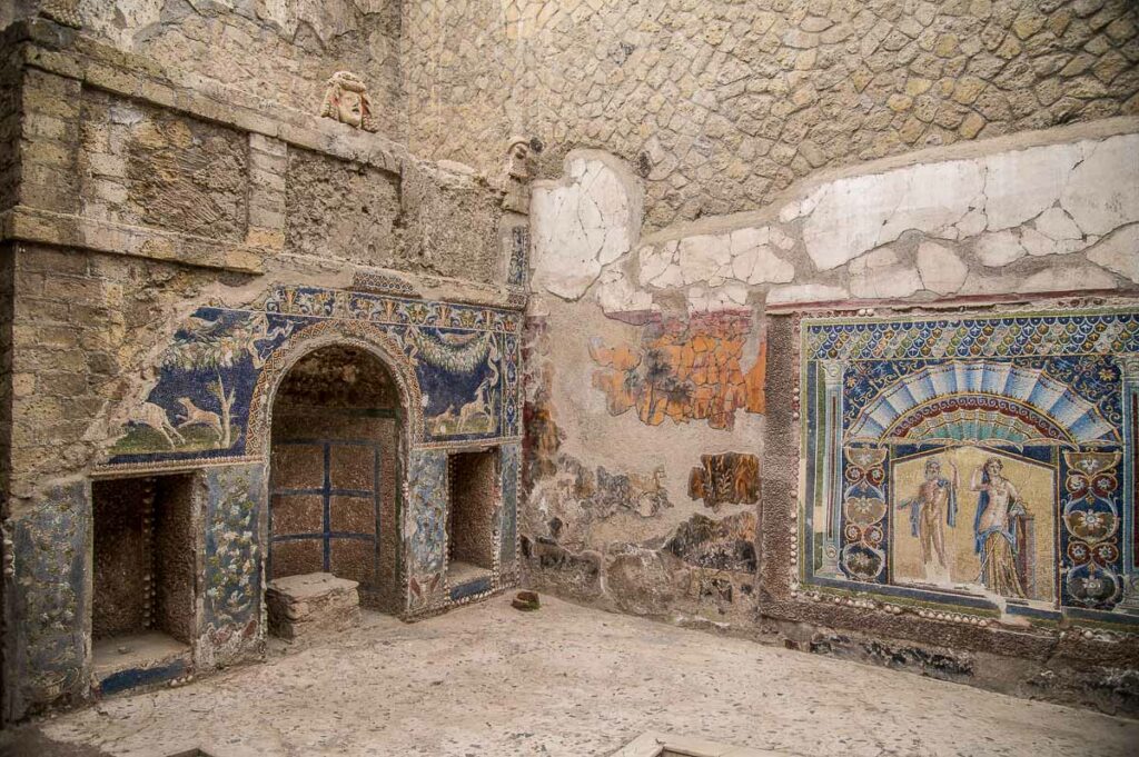 The House of Neptune and Amphitrite in the Archeological Park of Herculaneum - Naples, Italy - rossiwrites.com