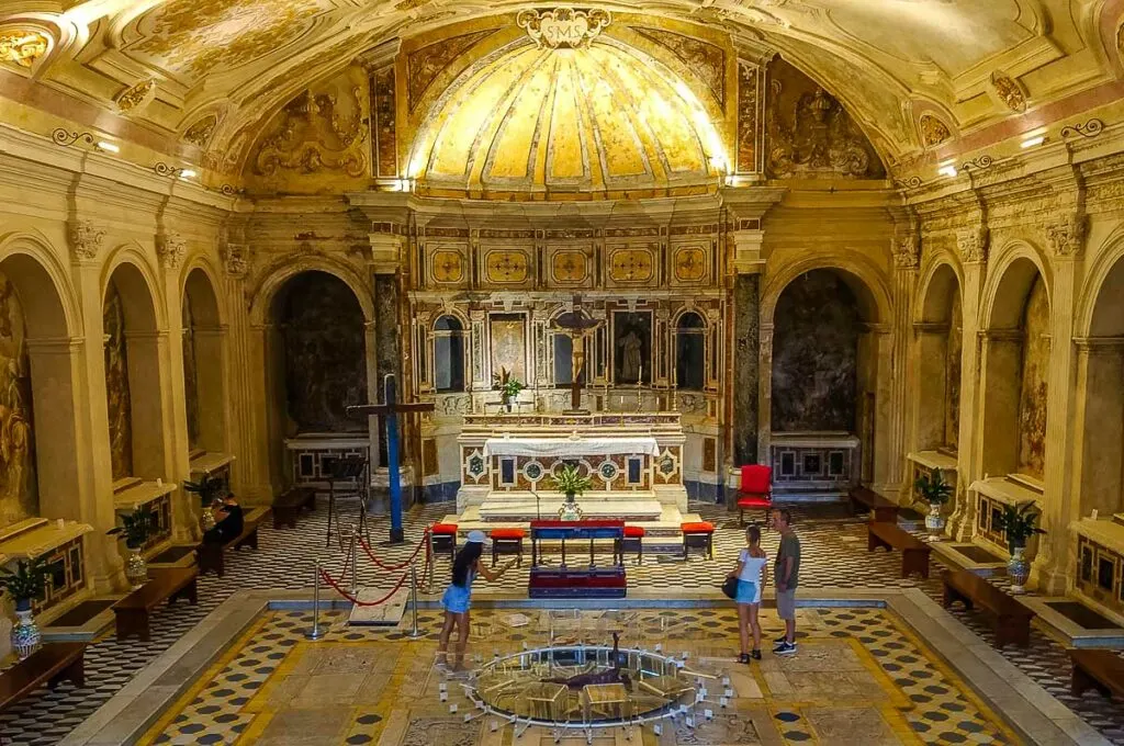 The crypt of the Church of Santa Maria della Sanita - Rione Sanita - Naples, Italy - rossiwrites.com