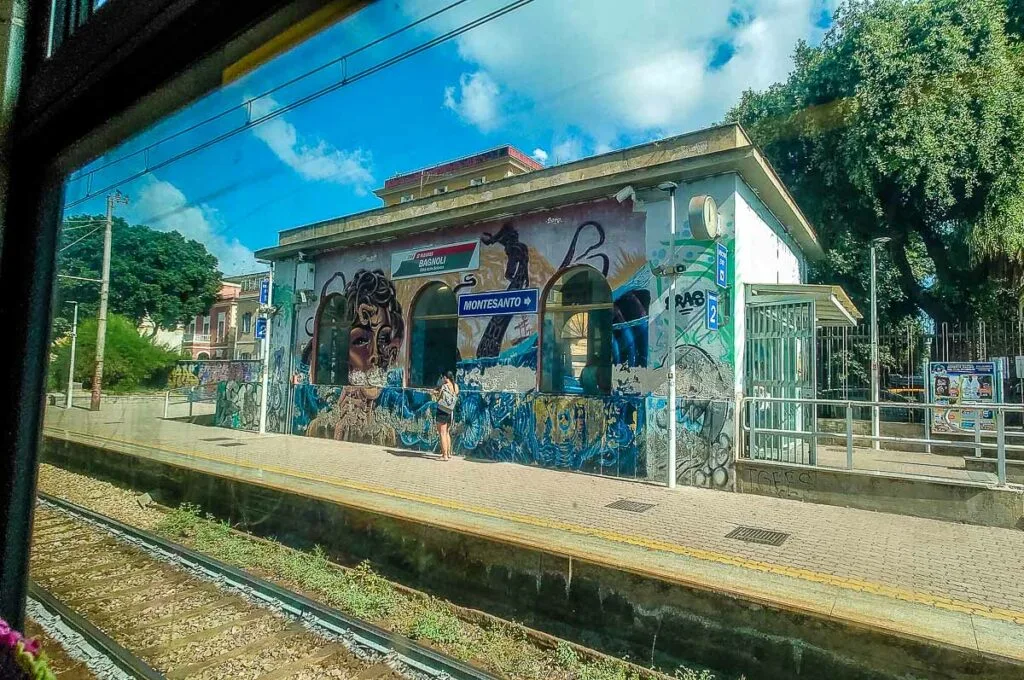 The station of Bagnoli seen from the Cumana train - Naples, Italy - rossiwrites.com