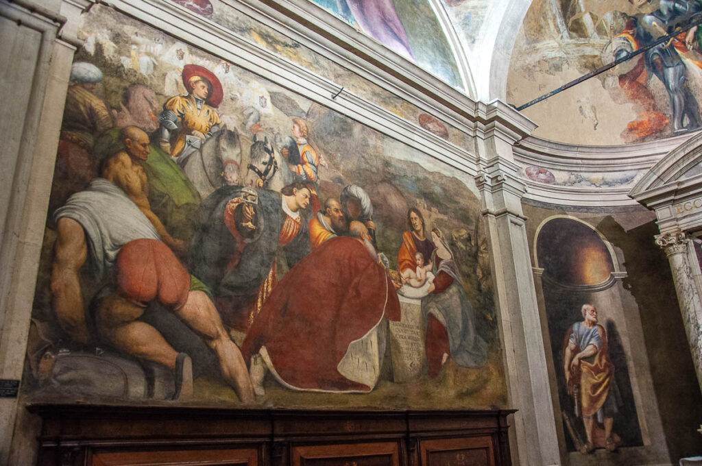 A fresco by Pordenone in the Malchiostro chapel in the Duomo - Treviso, Italy - rossiwrites.com