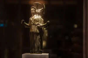 Bronze statuette of the Goddess Hekate with three heads in the Museum of Santa Caterina - Treviso, Italy - rossiwrites.com