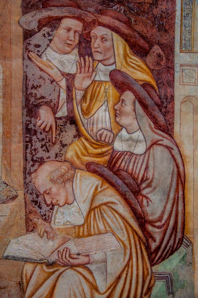 Detail of the fresco cycle of St. Ursula in the Church of Santa Caterina in the Museum of Santa Caterina - Treviso, Italy - rossiwrites.com